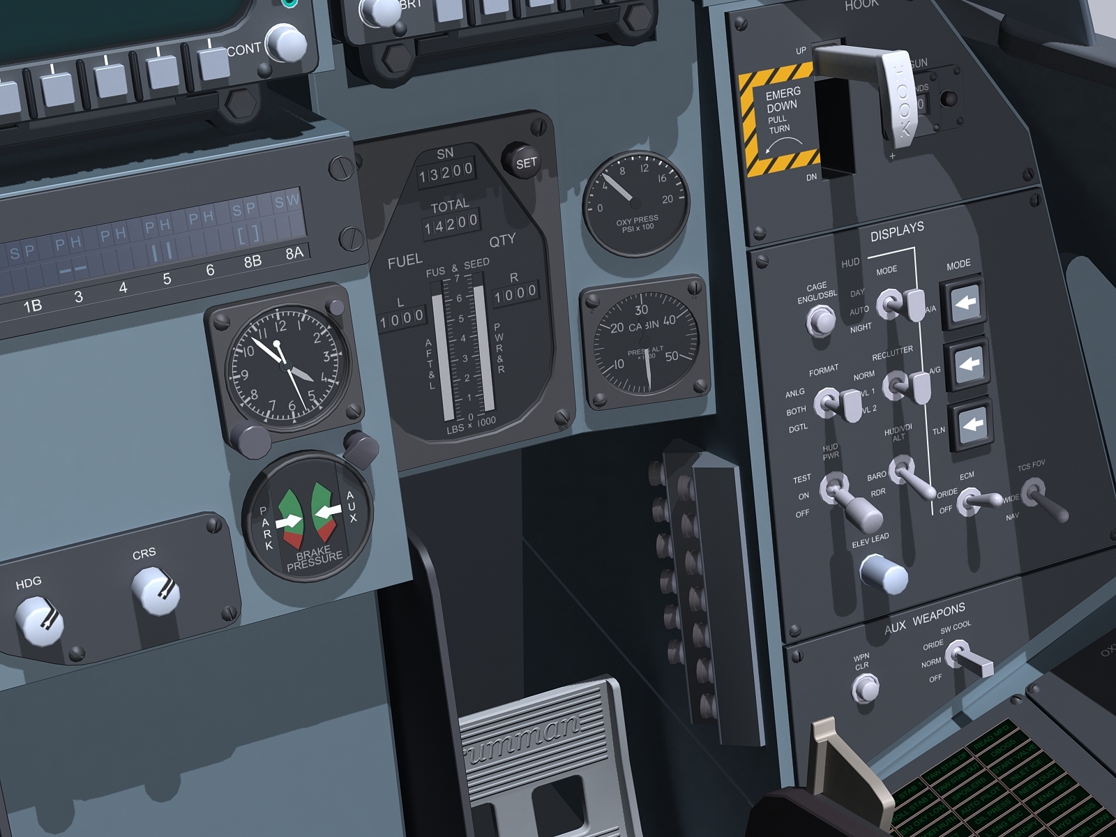 f-14d cockpit 3d model