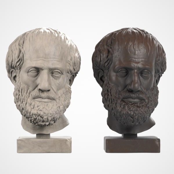 head sculpture aristoteles 3d max