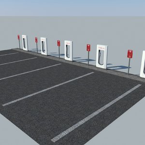 parking tesla supercharger 3ds