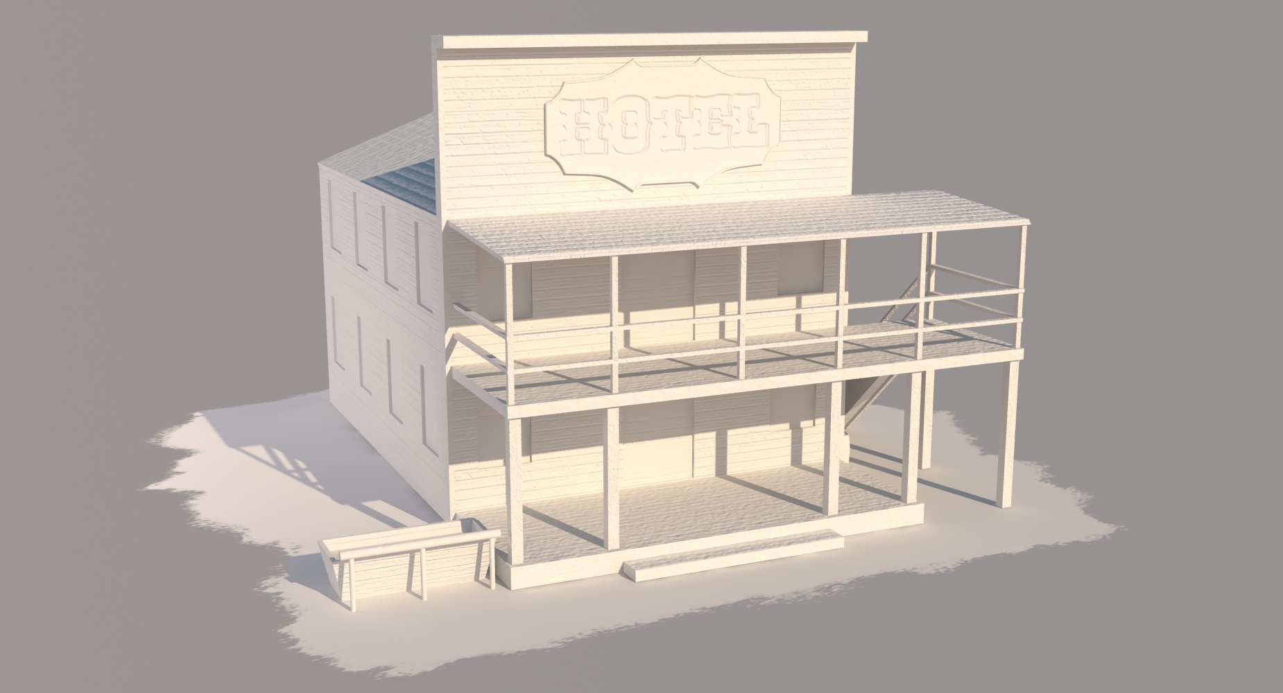 3d model wild west hotel house