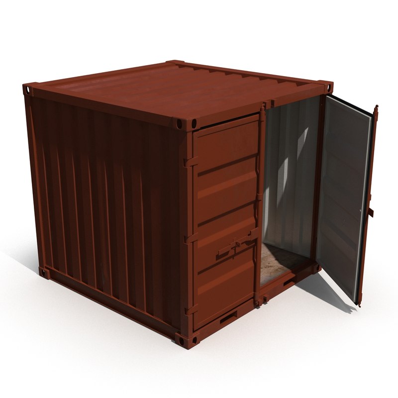8 Ft Storage Container Red 3d Model