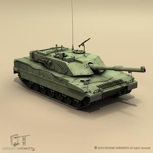 3d model ariete battle tank