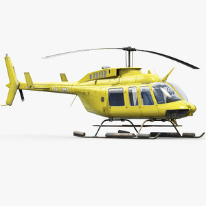 3d bell 206l helicopter