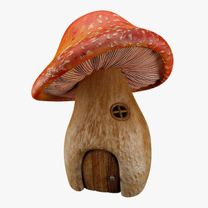 3d model cartoon mushroom house