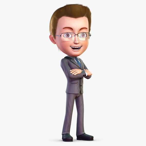 Modelo 3d Hombre De Negocios De Dibujos Animados Turbosquid