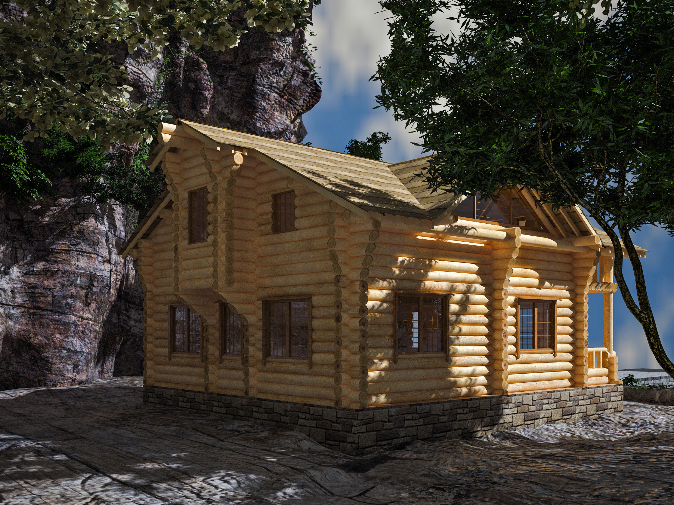 Log House 3d Max