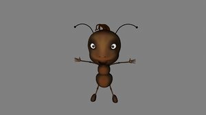 cartoon ant boy obj