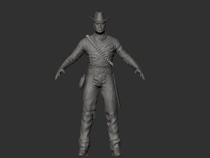 3d sculpt cowboy zbrush