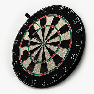 3d dartboard darts model
