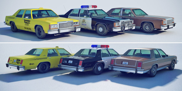 Ford Crown Victoria 1985 Polizei Taxi Zivilist 3d Modell Turbosquid 704079