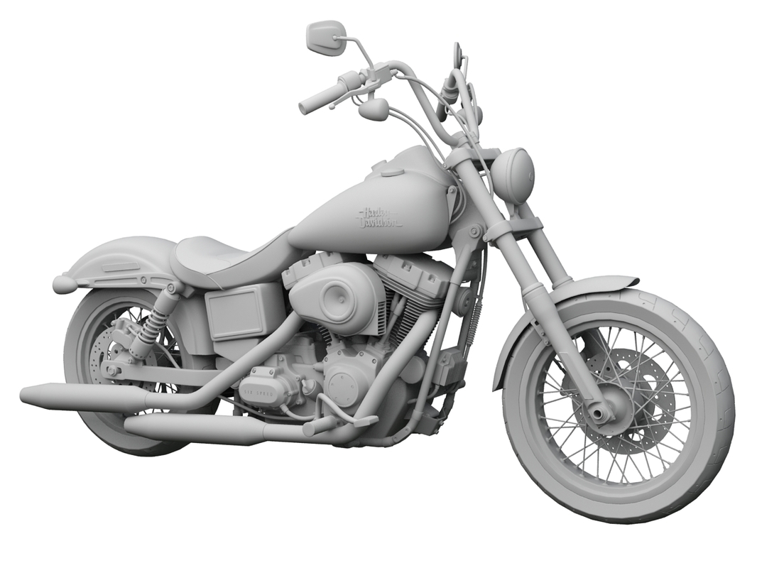 cruiser chopper bike harley davidson 3d max