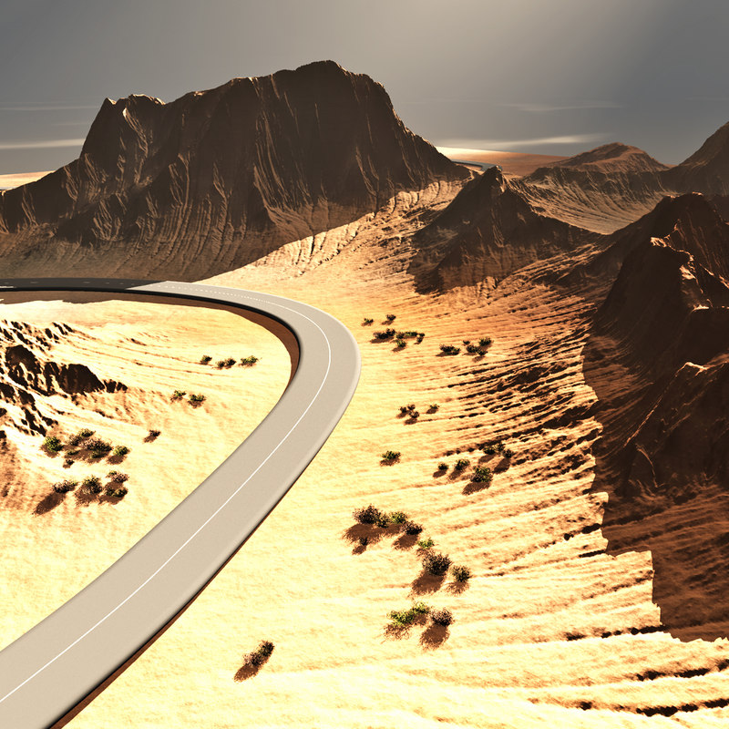 3d model terrain road vue