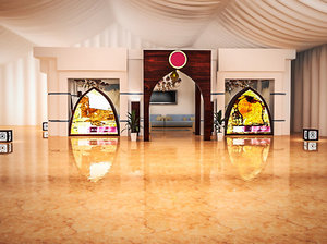 3d model modern arabian tent hall