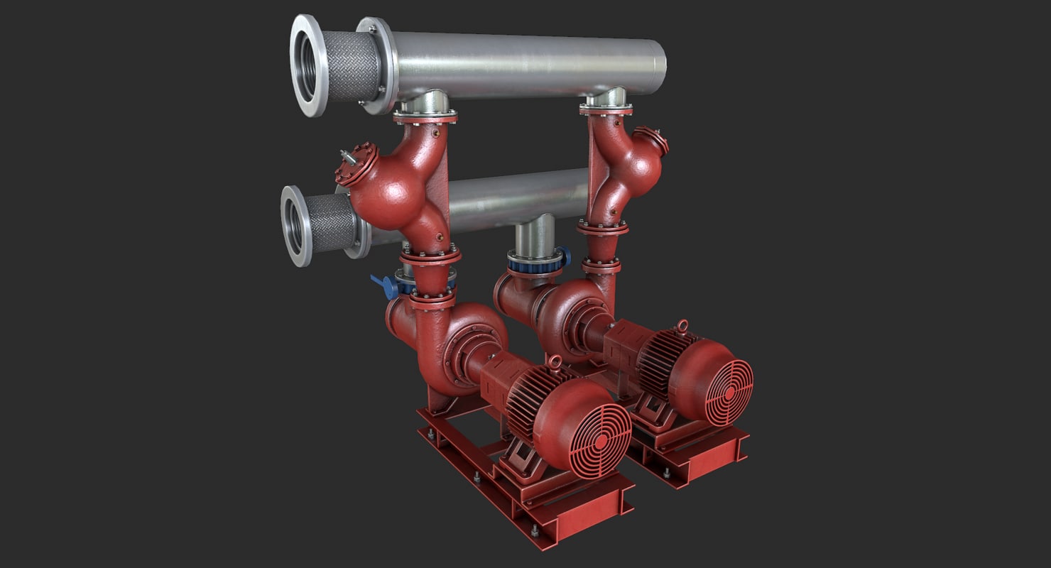 3d water pump model