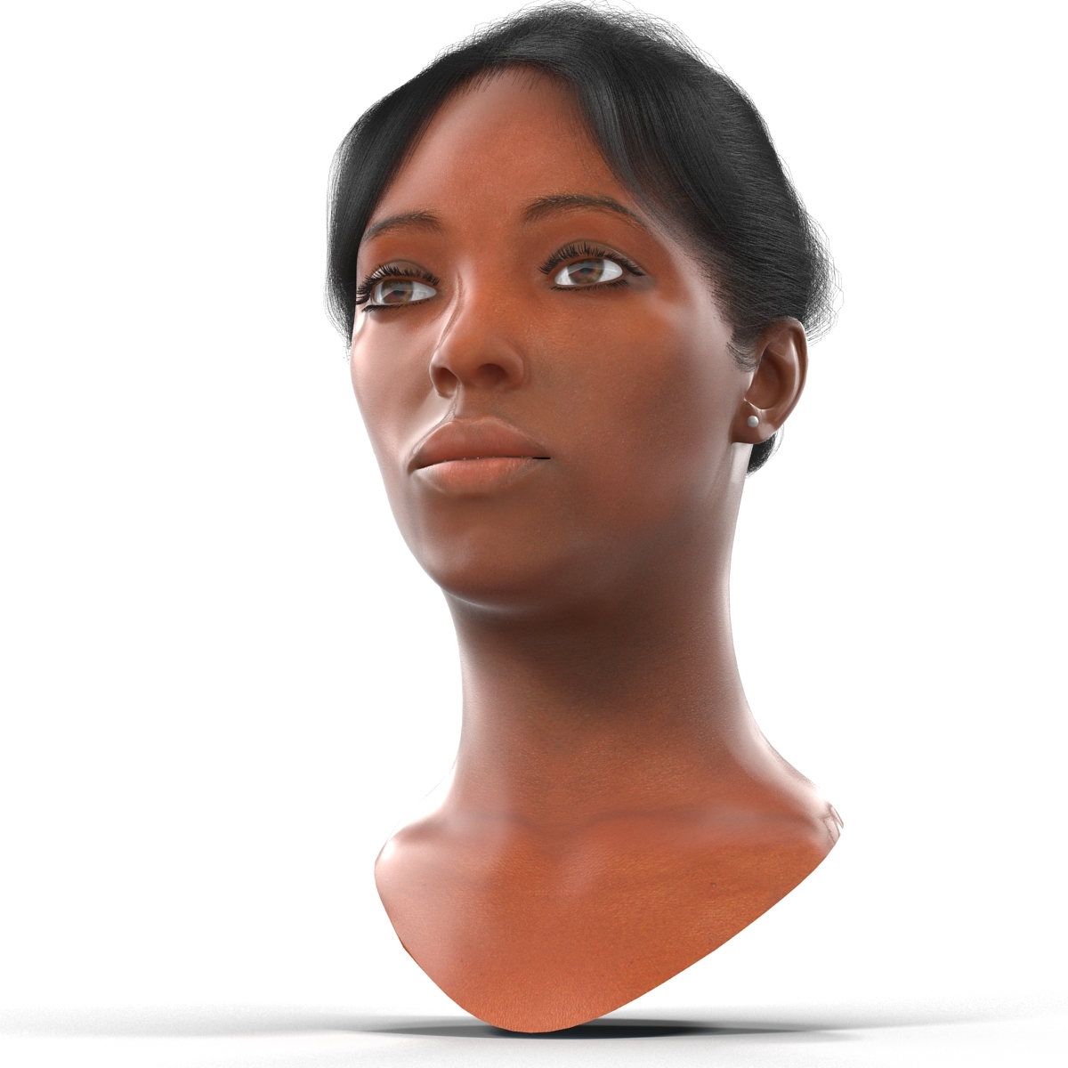 african american woman head 3d model