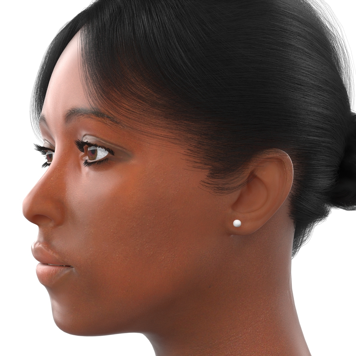 african american woman head 3d model