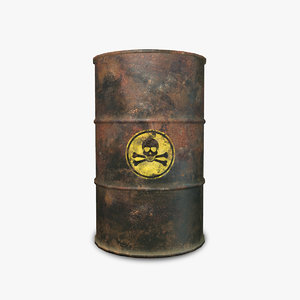 3d barrel toxic rusty model