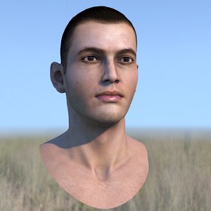 male head realtime res 3d max