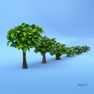 obj miniature trees bushes
