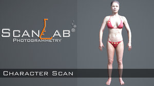 sharon female body scan 3d model