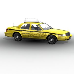 3d model crown victoria yellow cab