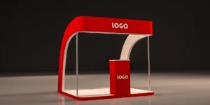 exhibition booth design 3d model