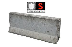 concrete barrier scan 8k 3d obj