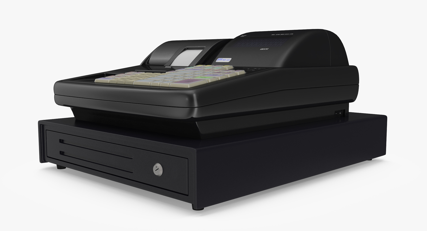 modern cash register 3d max