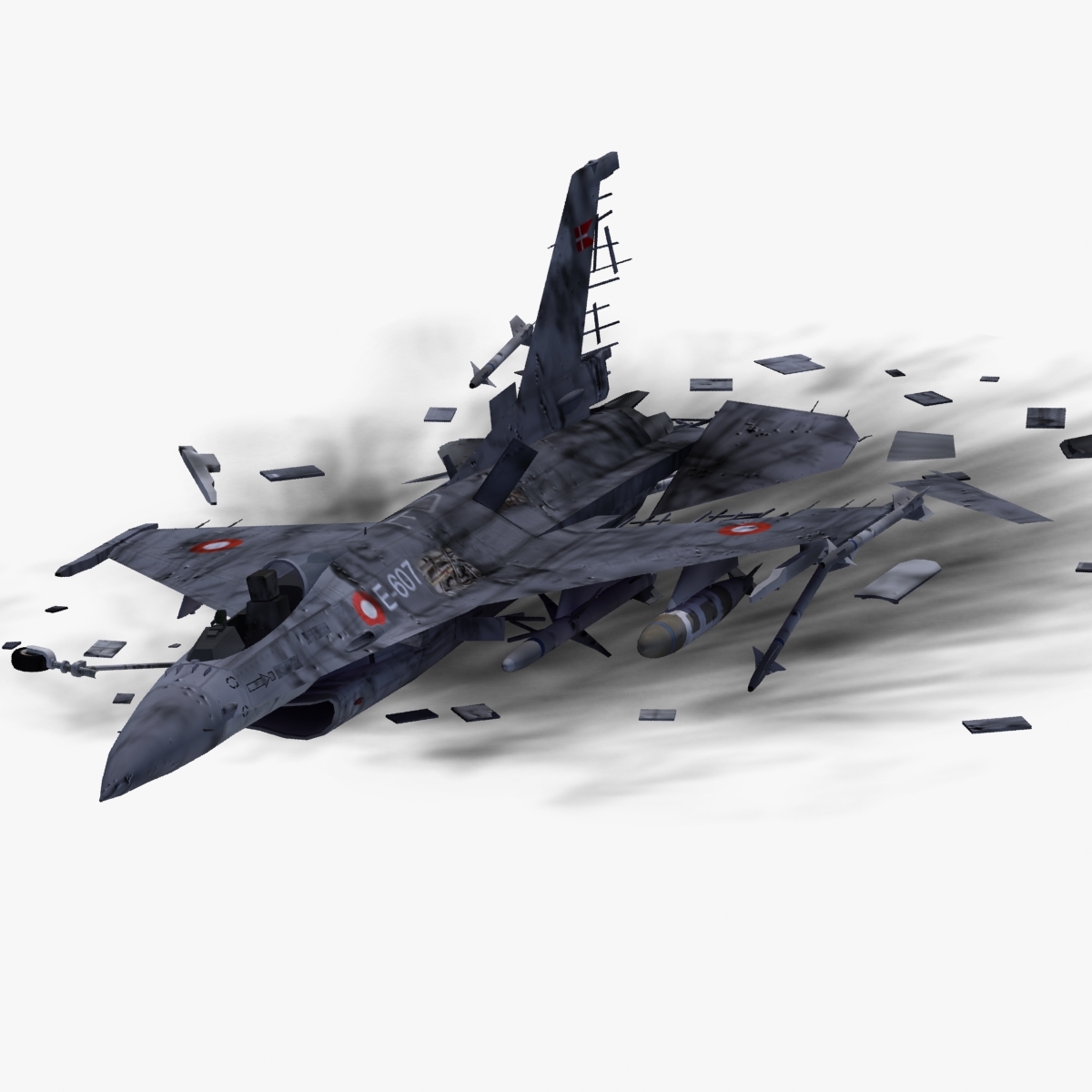 战斗机残骸3d模型