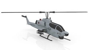 3d ah 1w helicopter bell model