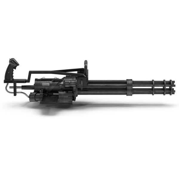 3d minigun modeled realistic model