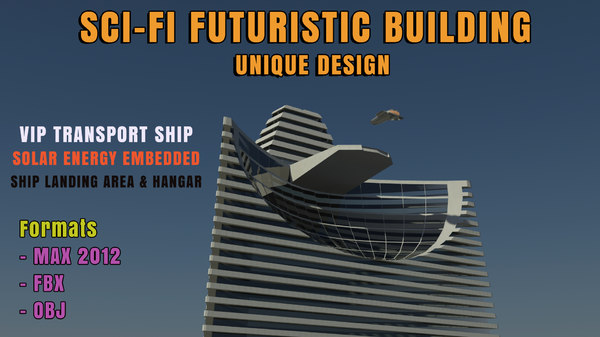 3d max sci-fi futuristic architecture building design