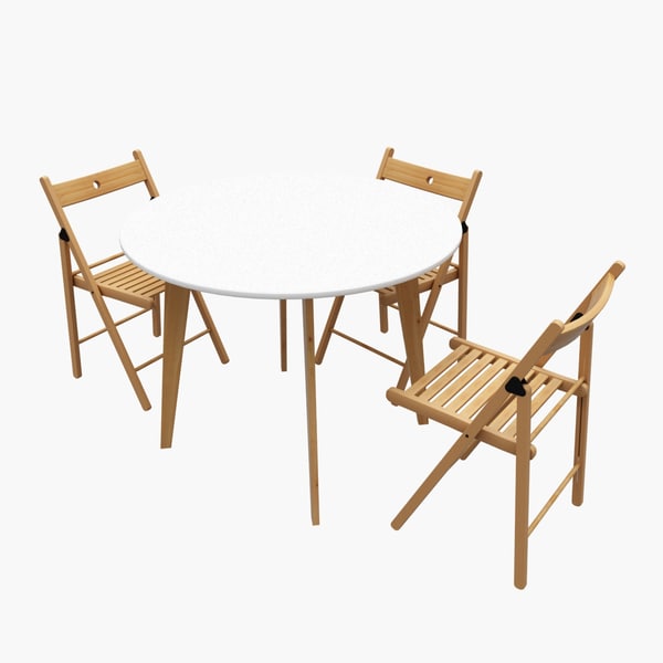 Wooden Kitchen Table Ikea 3d Max, Ikea Round Kitchen Table Set