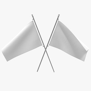 3d obj white flag modeled