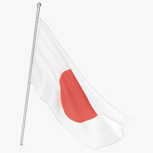 japan flag modeled 3d 3ds