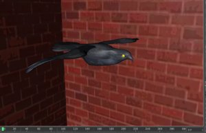 black bird glowing eyes 3d model