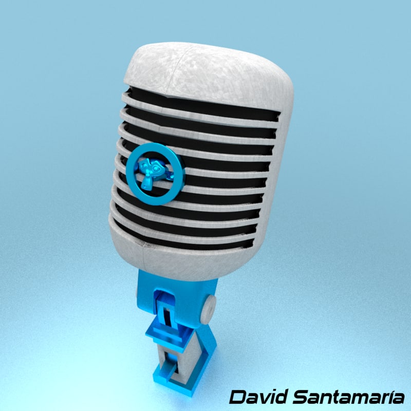 old microphone 3d 3ds
