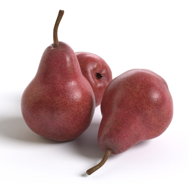 3d red pears