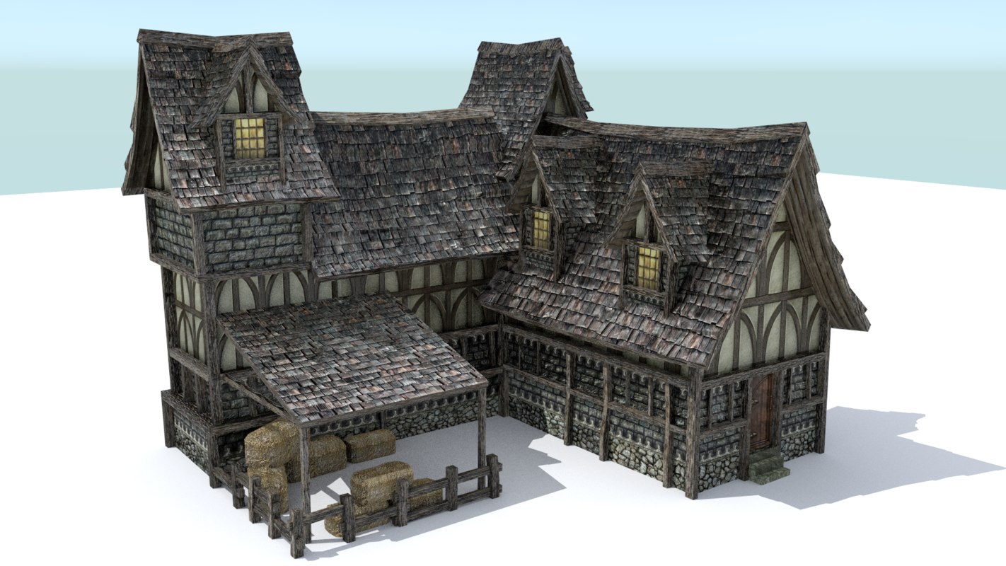 house medieval town 3d model