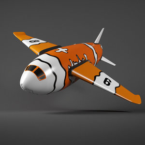 3d model cartoon plane toon