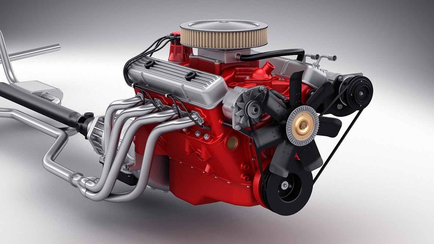 motor free model 3d car engine car 3d model