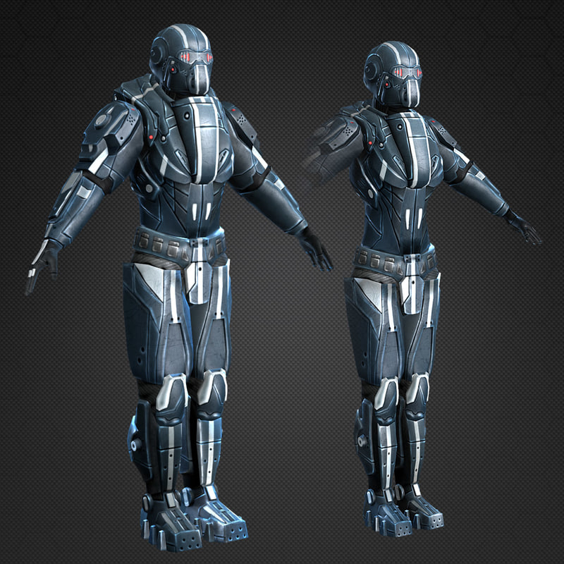 3d set sci-fi armor