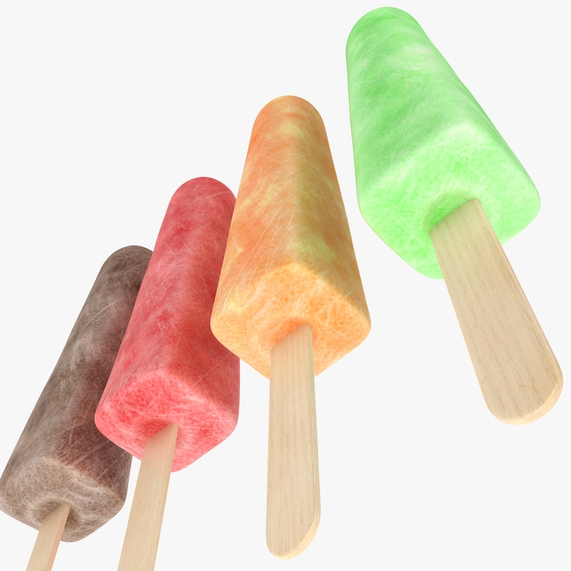 3d popsicle 4 colors model