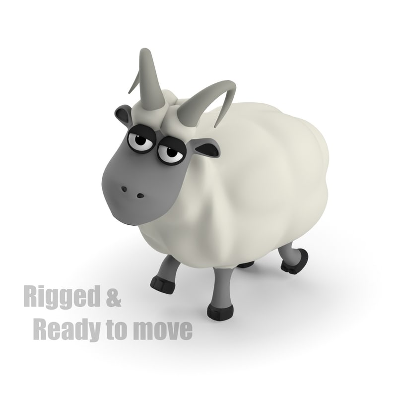 Cartoon Ram Rigged Max