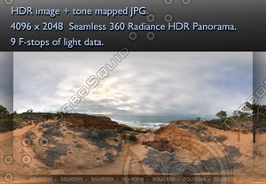 PATH BY THE OCEAN ON SOUTHERN CALIFORNIA BLUFF , 360 PANORAMA #094