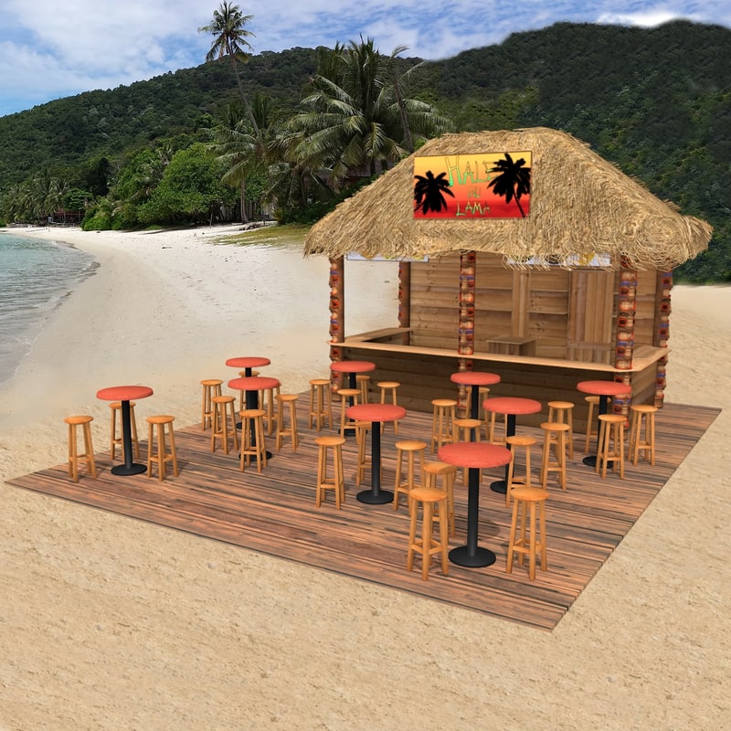 3ds max kiosk beach