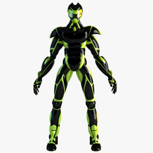 robot sport green 3d model
