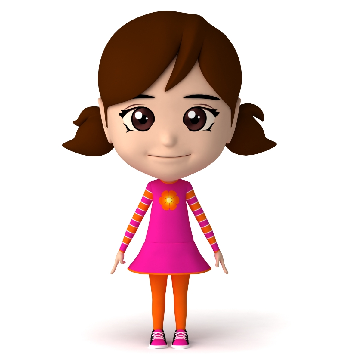 dugm06 rigged cartoon girl 3d model