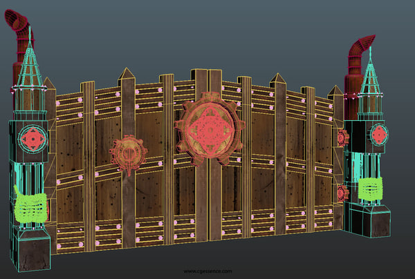 3d steampunk gate model