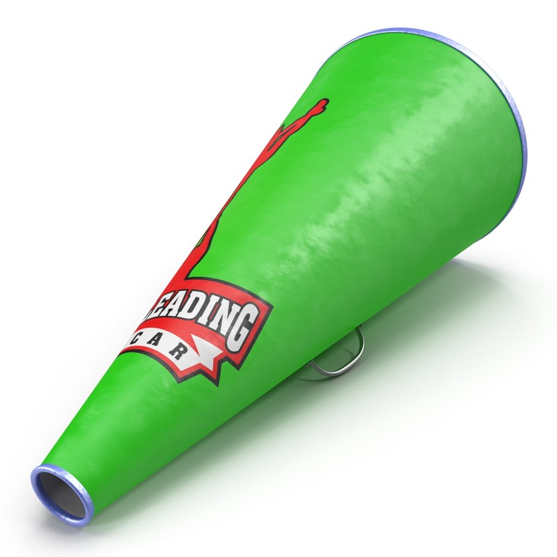 cheerleader megaphone green modeled 3d max